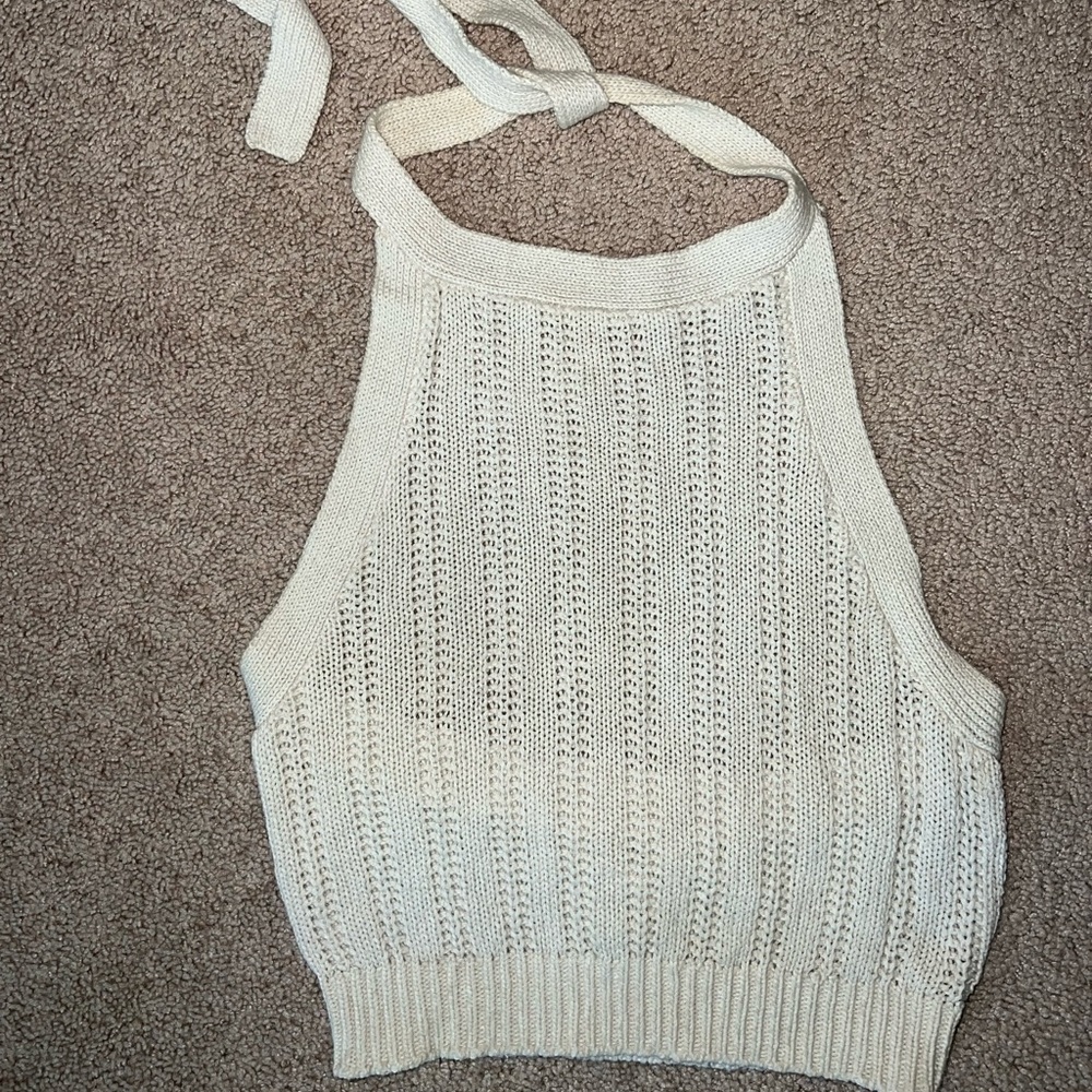 Billabong knitted crochet halter top size large